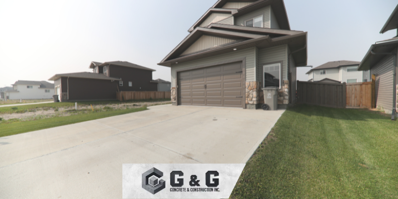 A new concrete driveway