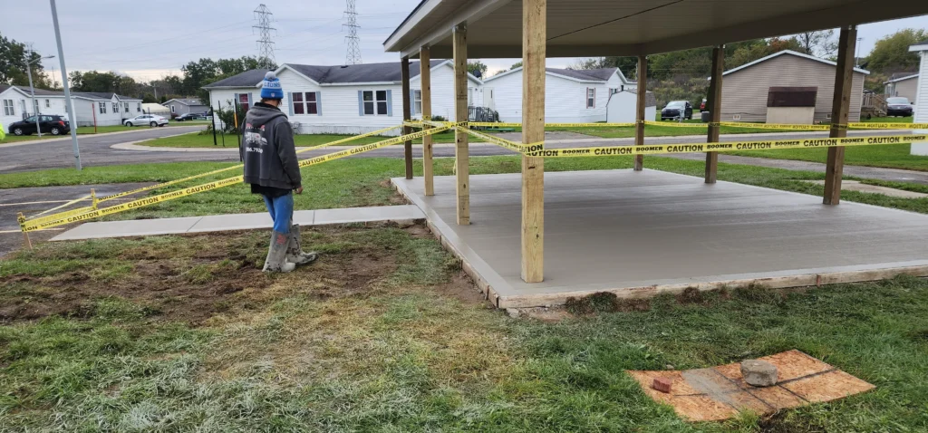 New concrete for a pavilion