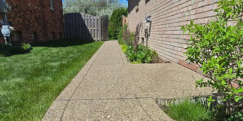 New walkway along the side of a home