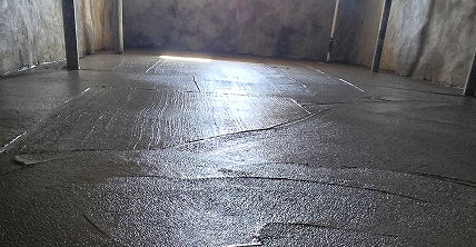 Wet concrete in a basement