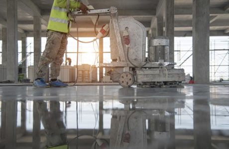 shiny concrete floor